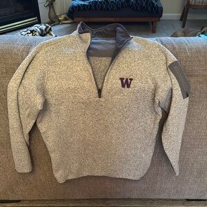 Men’s Antigua Size L UW University of Washington Quarter Zip Golf Sweater